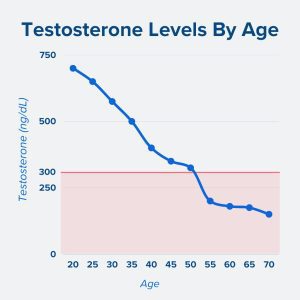 Testosterone levels over time