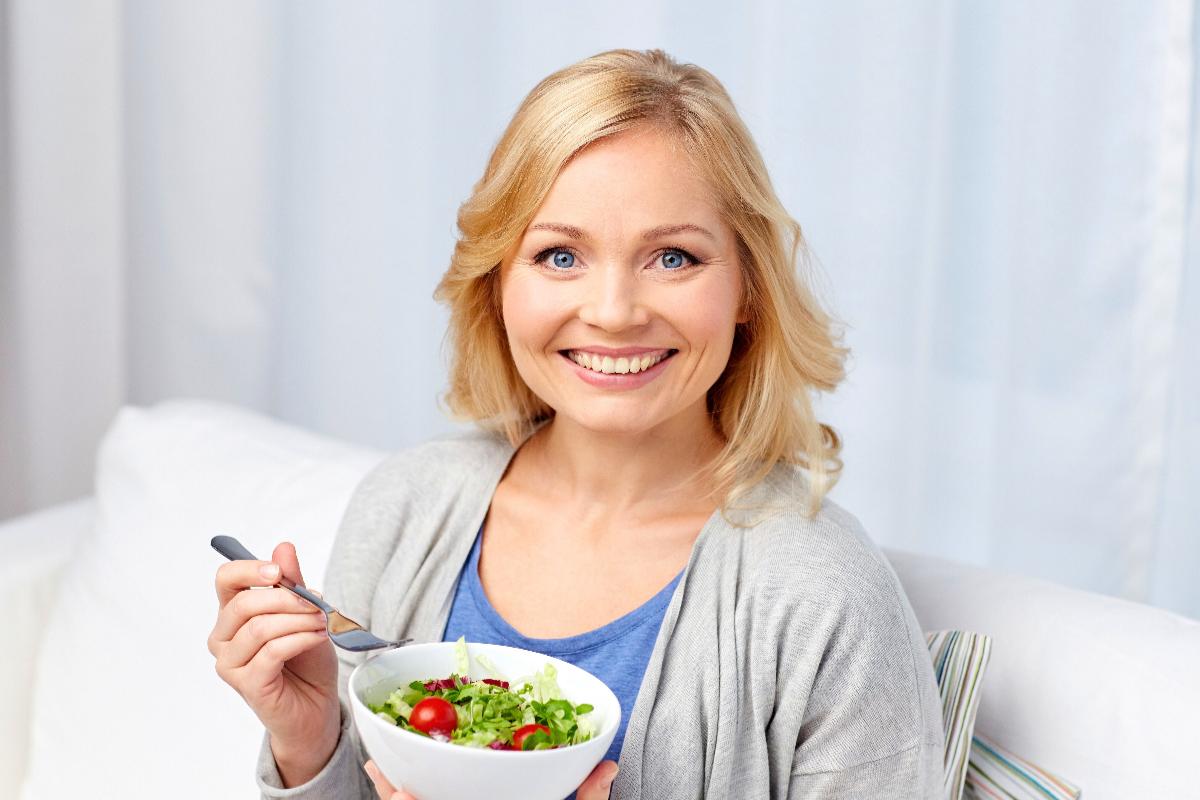 Portion-Control-Made-Simple-Easy-Tricks-to-Eat-Less-Balanced-Hormone-Health Healthy meal portions on small plates representing portion control for weight loss at Balanced Hormone Health