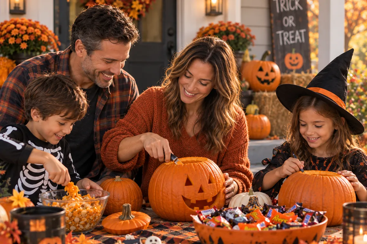Healthy Halloween tips with pumpkins, nutritious seasonal snacks, and balanced holiday treats for weight loss and wellness